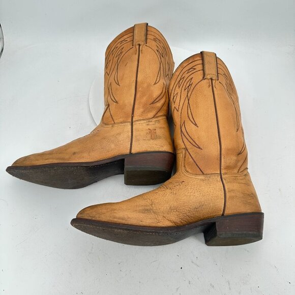 Frye Billy Tall Men Size 10B Women 11B 77697 Light Tan Leather Cowboy Boot - Picture 6 of 15